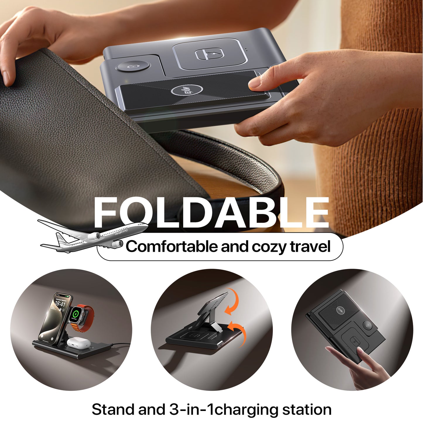 3 in 1 Wireless Charging Sation for Multiple Devices 